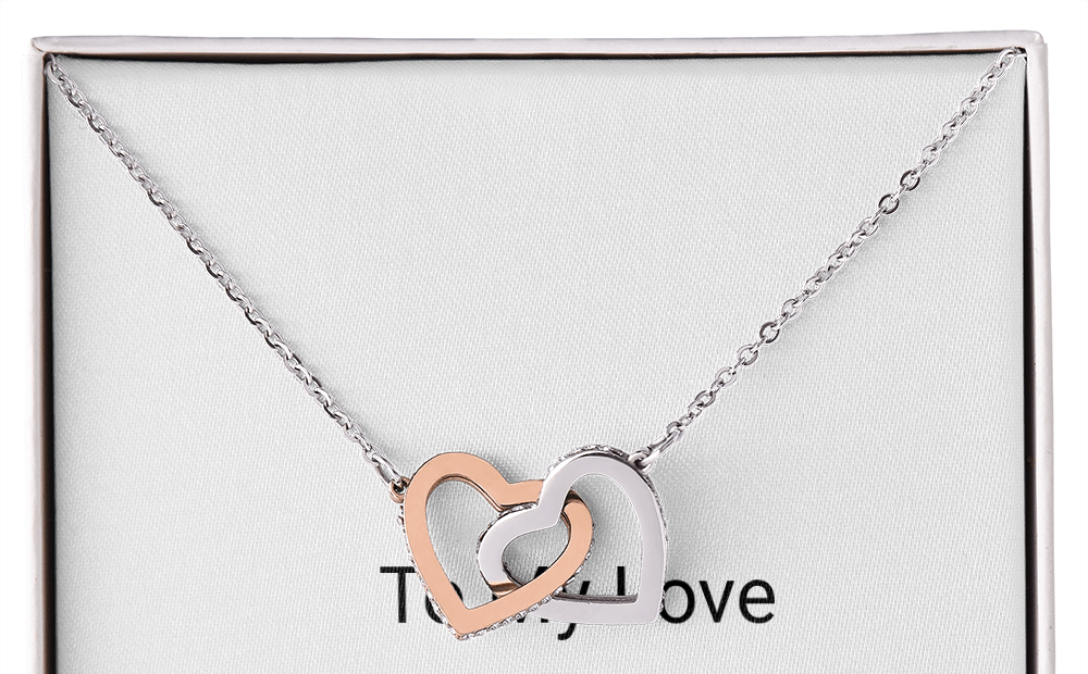 Twin Flames Interlocking Hearts Necklace - romantic jewelry gift for her - Golden Jewel