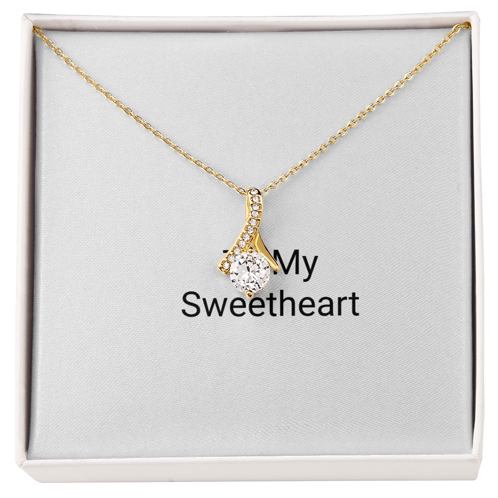 Dazzling Ribbon Pendant Necklace - Golden Jewel