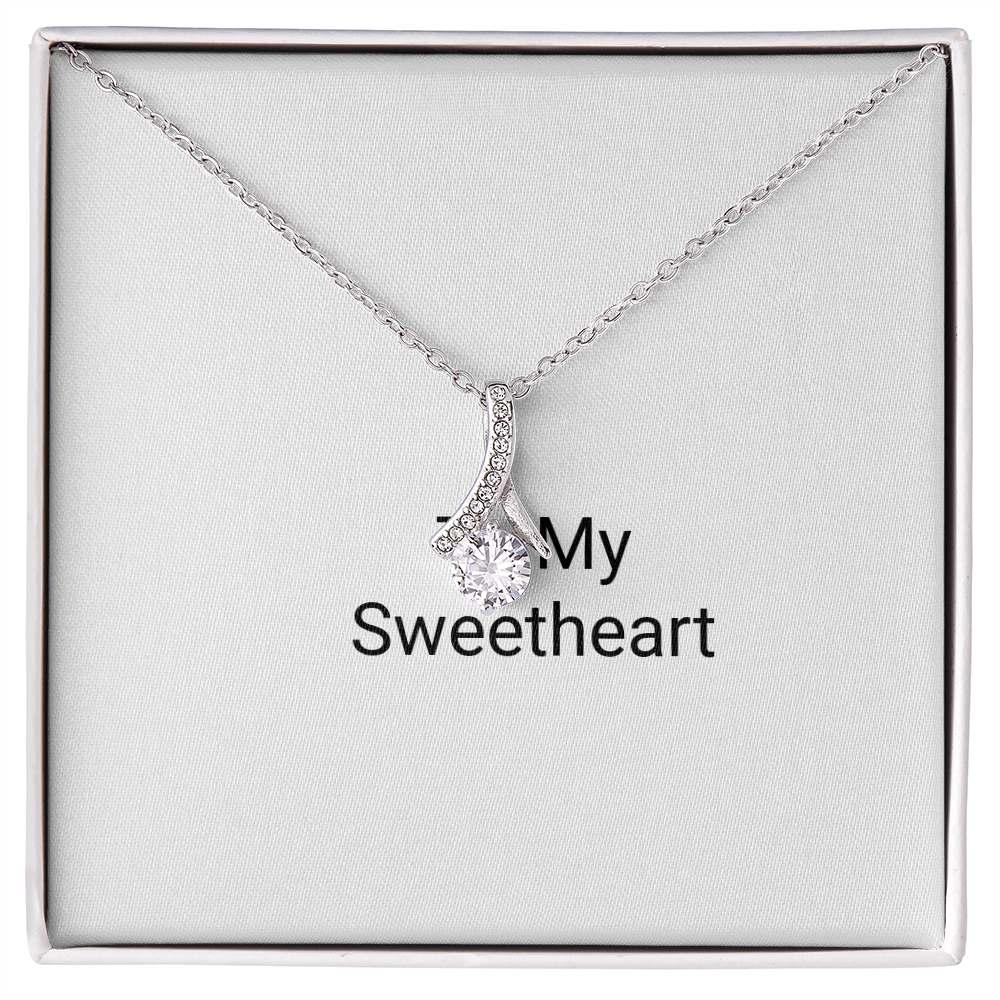 Dazzling Ribbon Pendant Necklace - romantic jewelry gift for her - Golden Jewel