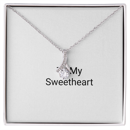Dazzling Ribbon Pendant Necklace - romantic jewelry gift for her - Golden Jewel