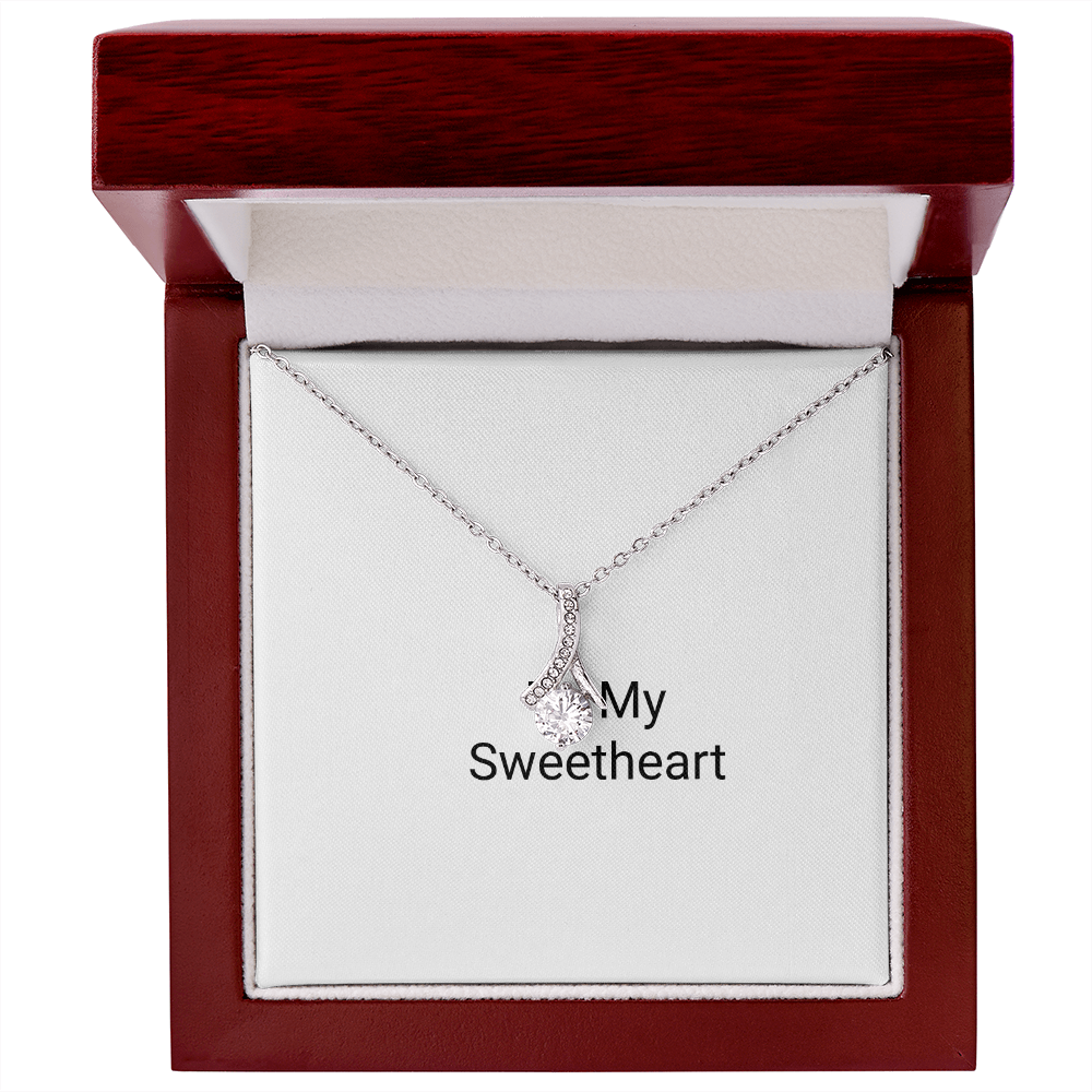 Dazzling Ribbon Pendant Necklace - Golden Jewel