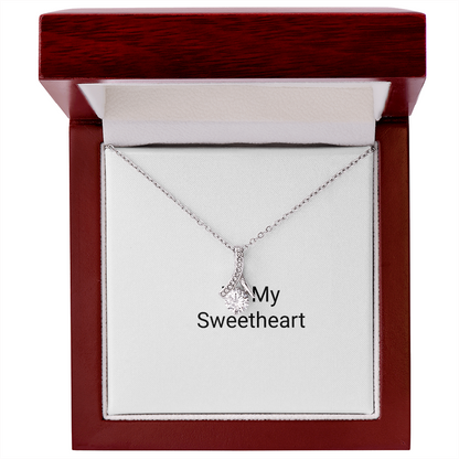 Dazzling Ribbon Pendant Necklace - Golden Jewel