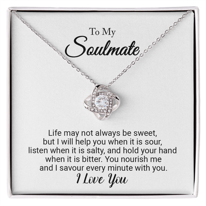 Tied to You Love Knot Necklace - romantic jewelry gift for her - Golden Jewel