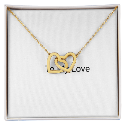 Twin Flames Interlocking Hearts Necklace - Golden Jewel