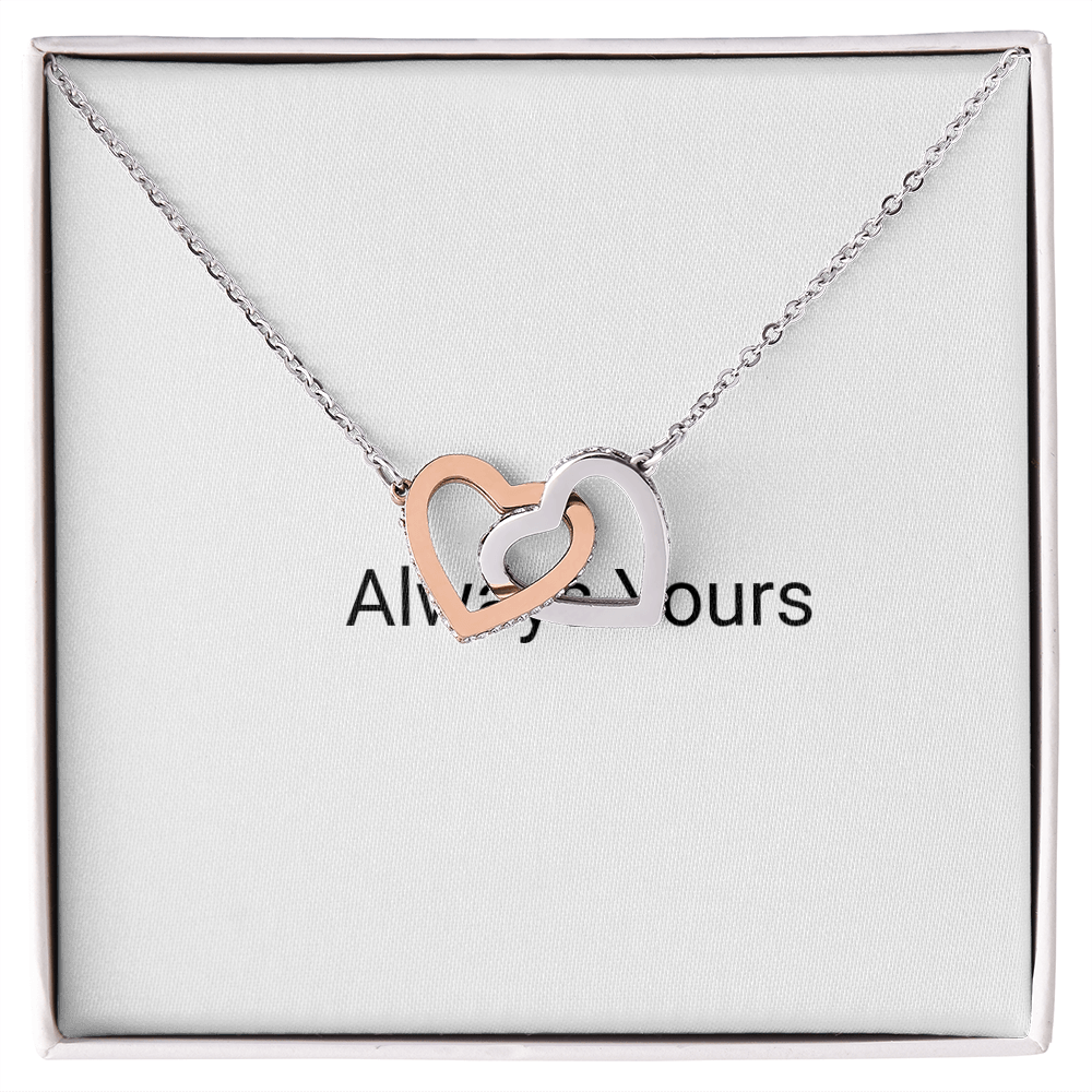 Interlocked Hearts Necklace - romantic jewelry gift for her - Golden Jewel