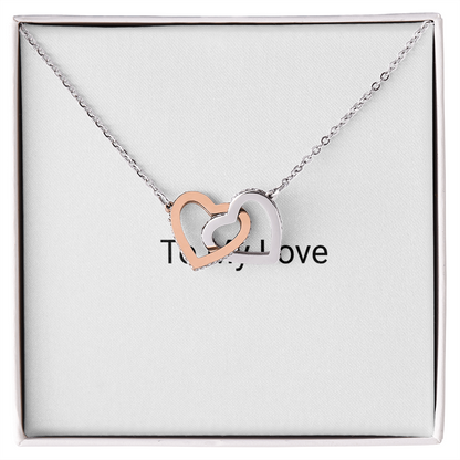 Twin Flames Interlocking Hearts Necklace - romantic jewelry gift for her - Golden Jewel
