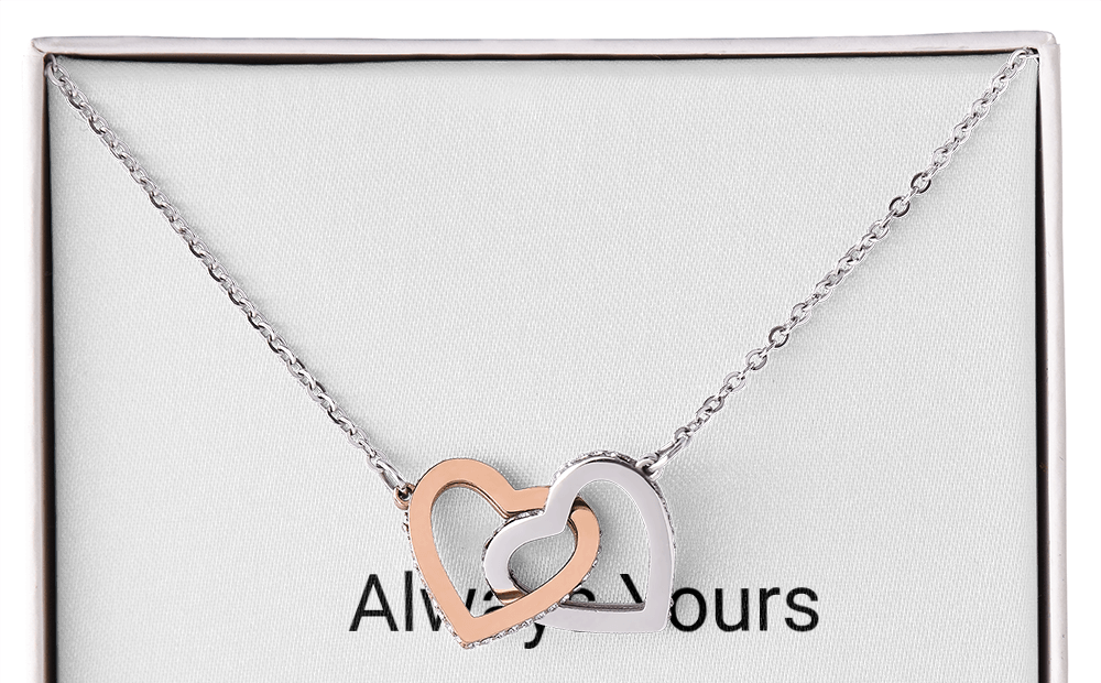 Interlocked Hearts Necklace - romantic jewelry gift for her - Golden Jewel