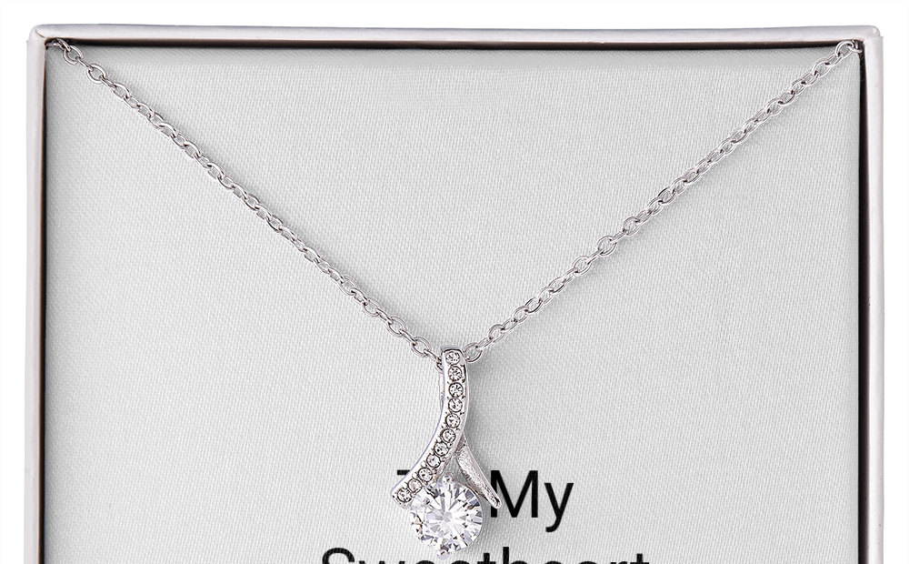 Dazzling Ribbon Pendant Necklace - romantic jewelry gift for her - Golden Jewel