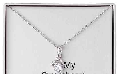 Dazzling Ribbon Pendant Necklace - romantic jewelry gift for her - Golden Jewel
