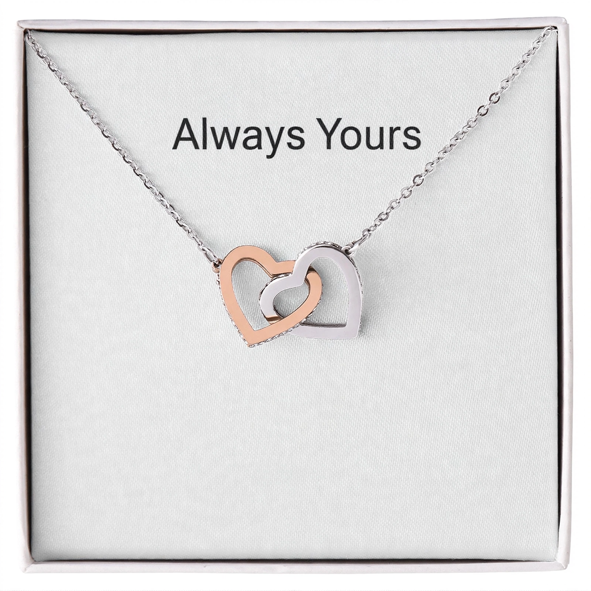 Interlocked Hearts Necklace - romantic jewelry gift for her - Golden Jewel