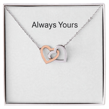 Interlocked Hearts Necklace - romantic jewelry gift for her - Golden Jewel
