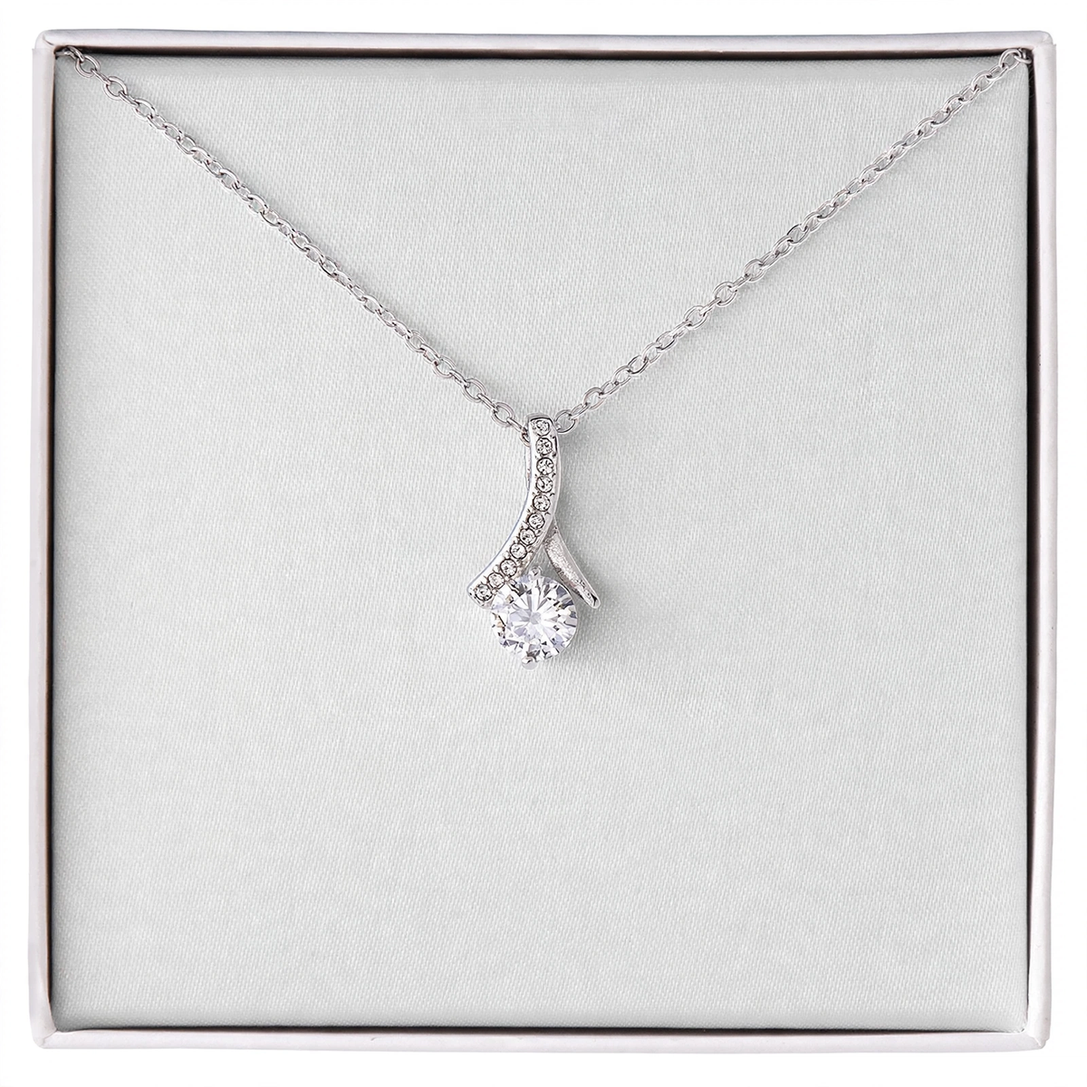 Dazzling Ribbon Pendant Necklace - romantic jewelry gift for her - Golden Jewel