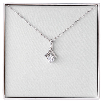 Dazzling Ribbon Pendant Necklace - romantic jewelry gift for her - Golden Jewel
