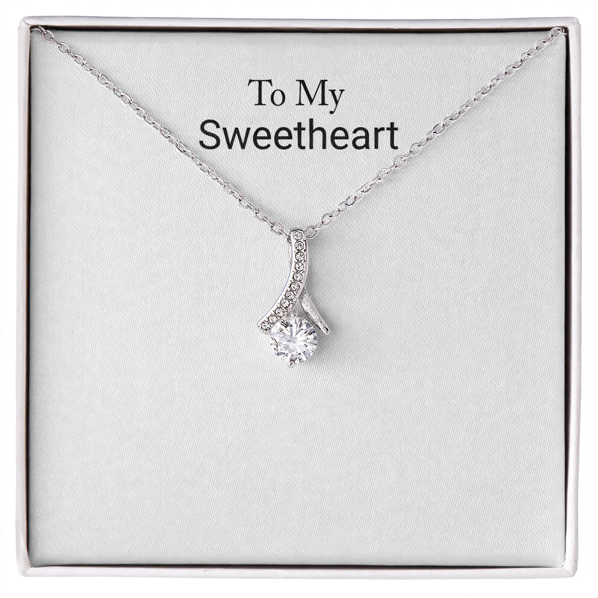Dazzling Ribbon Pendant Necklace - romantic jewelry gift for her - Golden Jewel