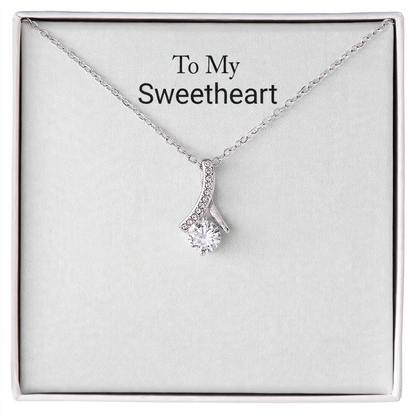 Dazzling Ribbon Pendant Necklace - romantic jewelry gift for her - Golden Jewel