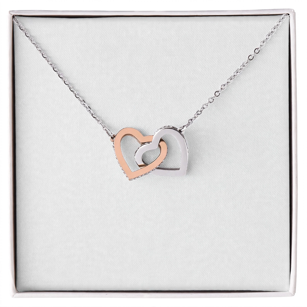 Twin Flames Interlocking Hearts Necklace - romantic jewelry gift for her - Golden Jewel