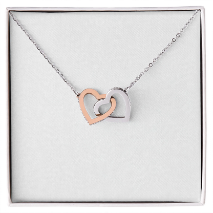 Twin Flames Interlocking Hearts Necklace - romantic jewelry gift for her - Golden Jewel