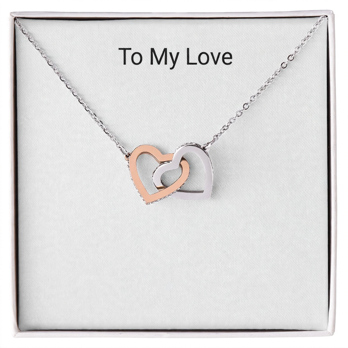 Twin Flames Interlocking Hearts Necklace - romantic jewelry gift for her - Golden Jewel