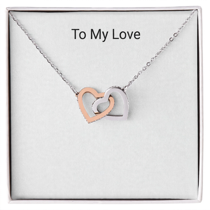 Twin Flames Interlocking Hearts Necklace - romantic jewelry gift for her - Golden Jewel